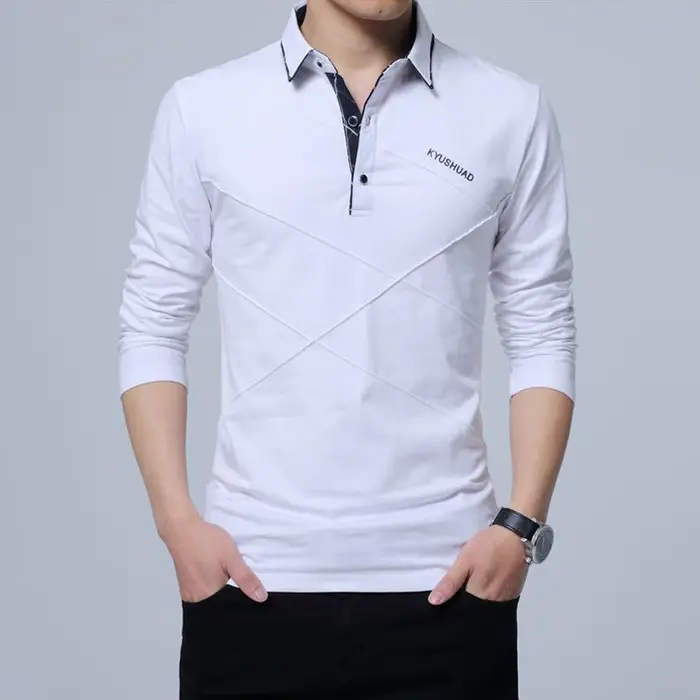 Polo à manches longues en coton pour homme