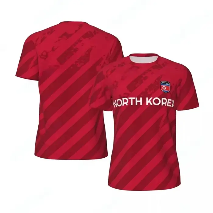 T-shirt de sport pour hommes, imprimé 3D, drapeau de la Corée du nord, séchage rapide, respirant, maillot de Football en plein air, uniforme d'équipe, vêtements à manches courtes