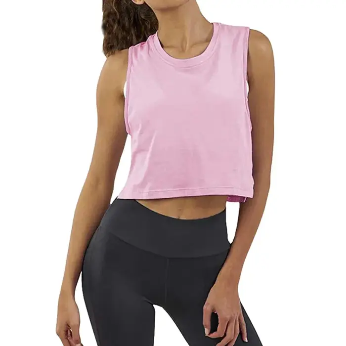 T-shirt de yoga en coton à manches courtes pour femmes