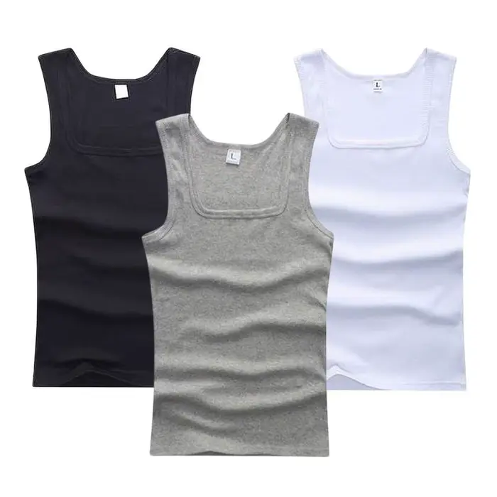 T-shirt sans manches en coton pour hommes et femmes