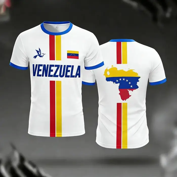 Venezuela maillot de Football t-shirts nouvelle mode à manches courtes drapeau du Venezuelan impression 3D t-shirt
