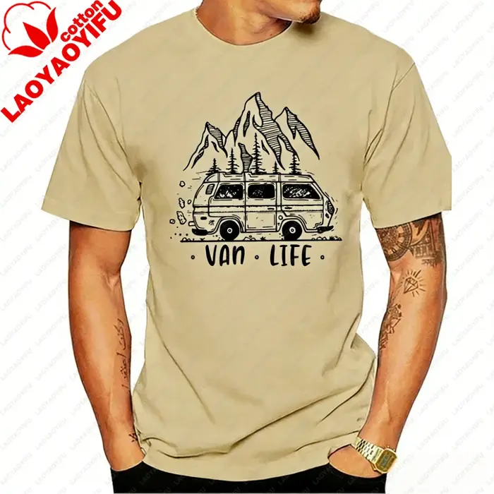 Hommes vêtements Van Life dames Camping imprimé T-Shirt homme conception T petit haut