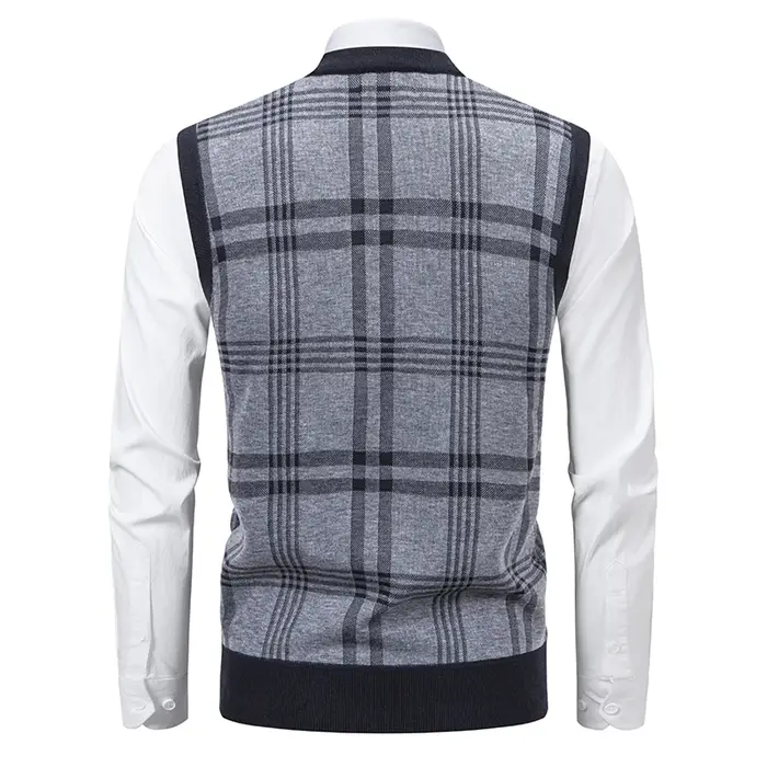 Gilet en tricot sans manches pour homme 2026 – Pull léger décontracté à col en V
