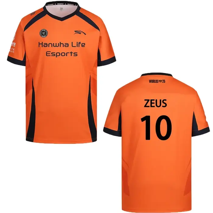 Zeus Black Worlds Championship Jersey T-shirt 2025 LOL Esports Lck Hle Uniforme de l'équipe Vêtement