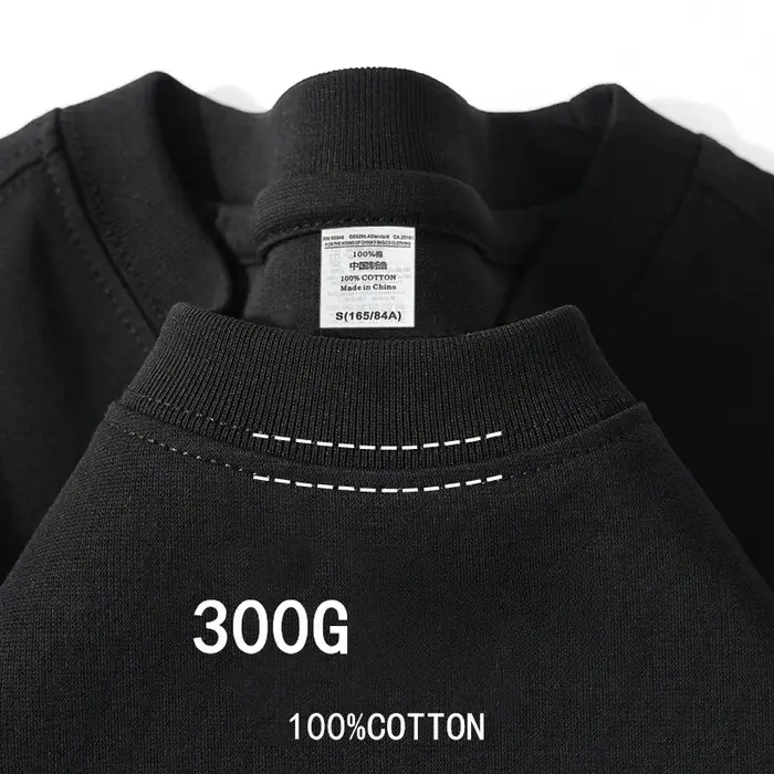 300g coton t-shirts hommes à manches courtes poids lourd été col rond ample respirant chemise