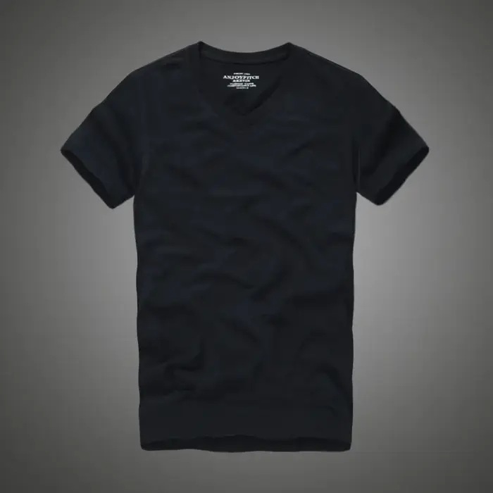T-shirt homme 100% coton uni col en v manches courtes