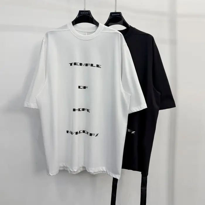 T-shirt Homme Oversize Décontracté 100% Coton Style Gothique Owen Seak – Hauts et T-shirts d'Été pour Hommes et Femmes – Chemise Unie de Créateur