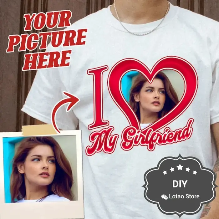T-shirt personnalisé I Love My Girlfriend, T-shirt graphique I Coussins My Girlfriend, Couples, Y-Te