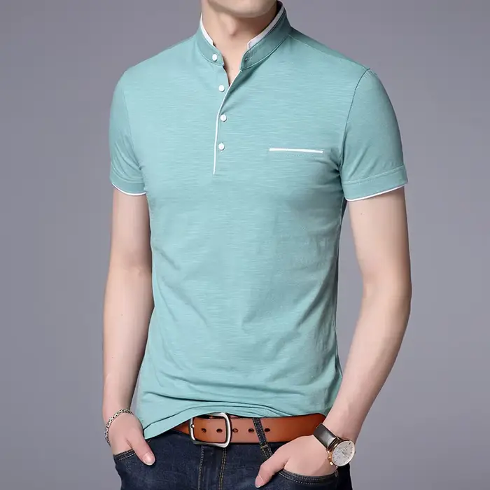Polo à col mandarin pour hommes