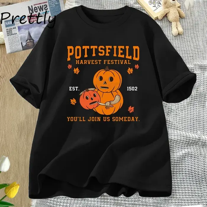 Pottsfield Harvest Festival T-shirt pour femme, sur le mur du jardin, vintage, Aliments, T-shirt d'H