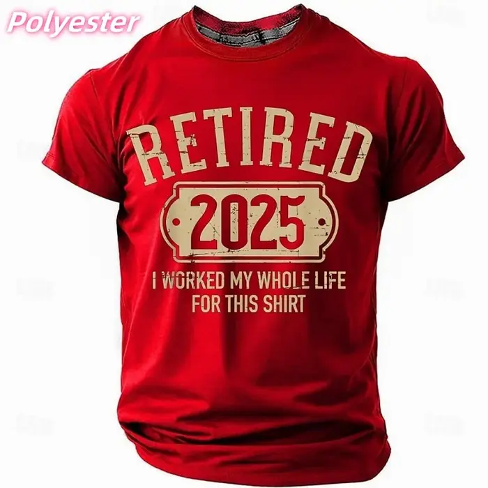 3D imprimé 2025 Retire T-shirt pour hommes mots humoristiques motif t-shirts été décontracté col rond à manches courtes