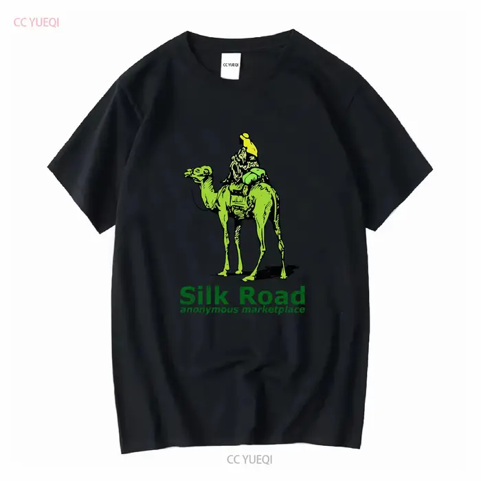 Silk Road Marketplace T Shirt Blanc vintage Lavé Unisexe Légèrement homme vêtements de créateurs Gra