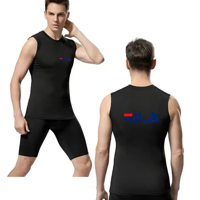 Débardeur Athlétique Homme Coupe Ajustée Respirant Anti-Transpiration Sans Manches pour Entraînement Sportif Course à Pied