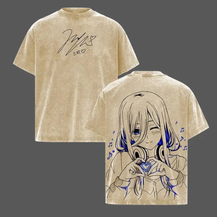 T-shirt imprimé Anime The Quintessential Quintuplets Miku Kawaii pour hommes et femmes, T-shirt en c