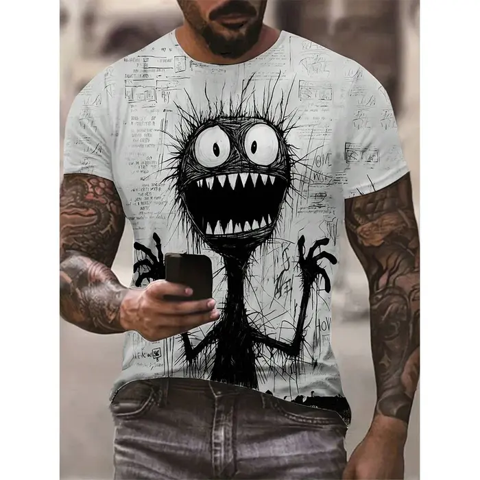 T-shirts imprimés 3D amusants avec des monstres d'anime