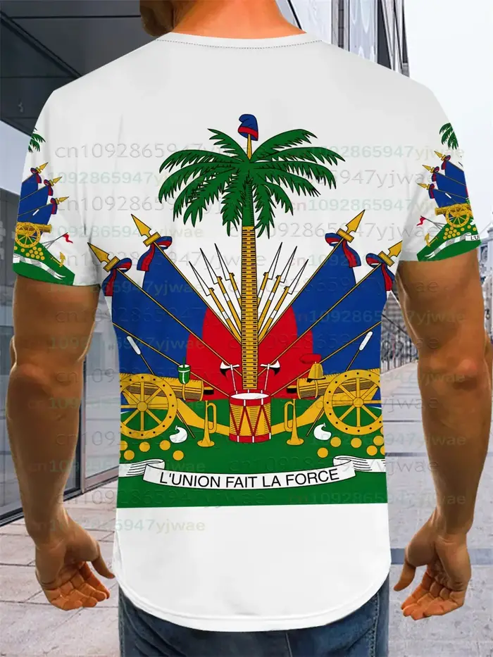T-shirt imprimé drapeau d'Haïti