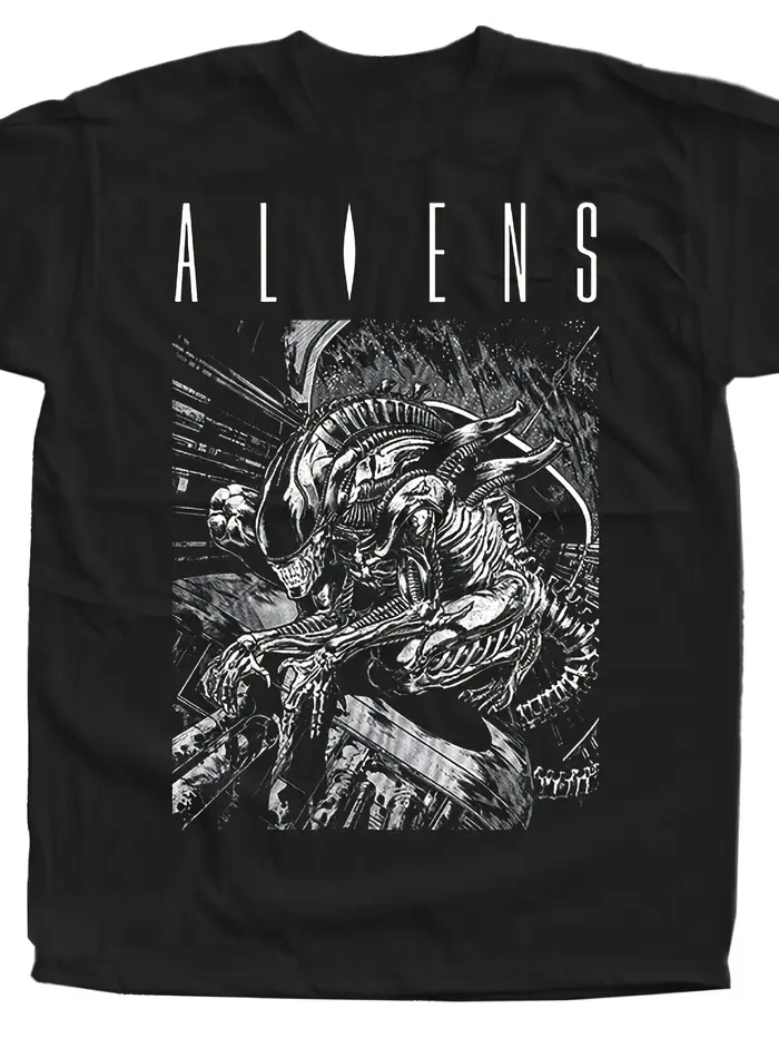 T-Shirt du film Alien pour hommes, inspiré officiellement, Xenomorph Chest Burst, Logo emblématique 
