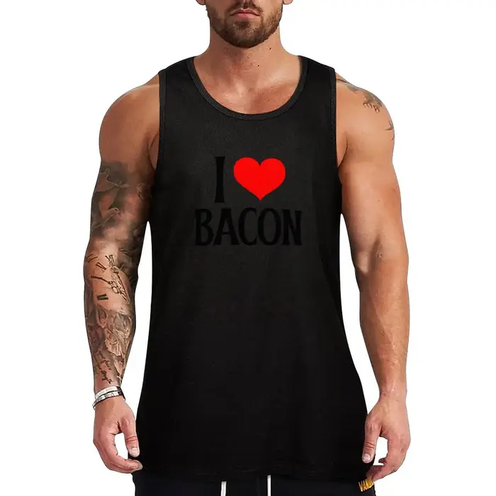 Bacon Lover I love Bacon Tank Top Débardeur décontracté sans manches coupe ample