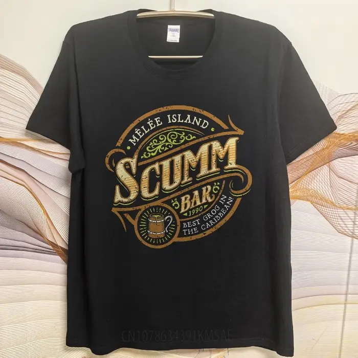 T-shirt classique d'été unisexe M � � l l � � e Island Scumm Bar Best Grog In The Caribbean