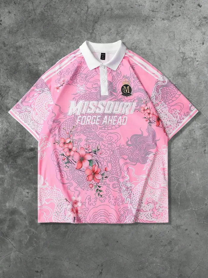 La nouvelle chemise POLO à manches courtes pour hommes d'été 2025 présente une impression de motifs