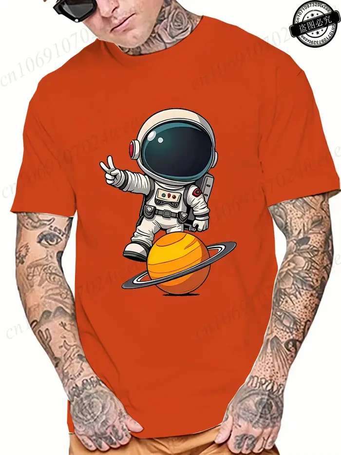 T-shirt avec imprimé astronaute pour homme