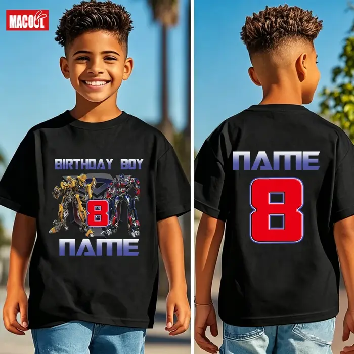 T-shirt d'anniversaire personnalisé pour garçons