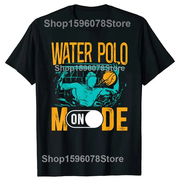 T-shirts 100% coton avec motif amusant de water-polo, pour hommes et femmes, à la mode, décontractés, amples, surdimensionnés, Streetwear
