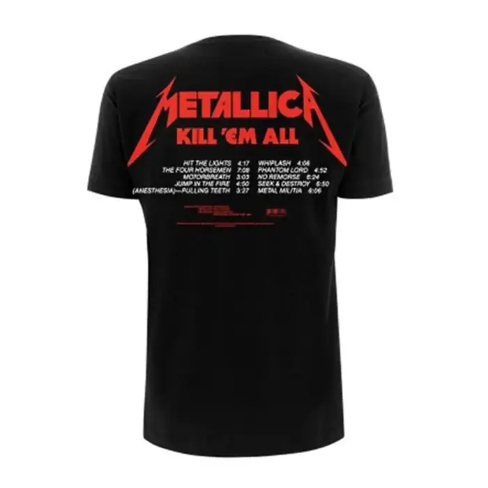 T-shirt décontracté Metallica Kill Em All Tracks pour hommes et femmes