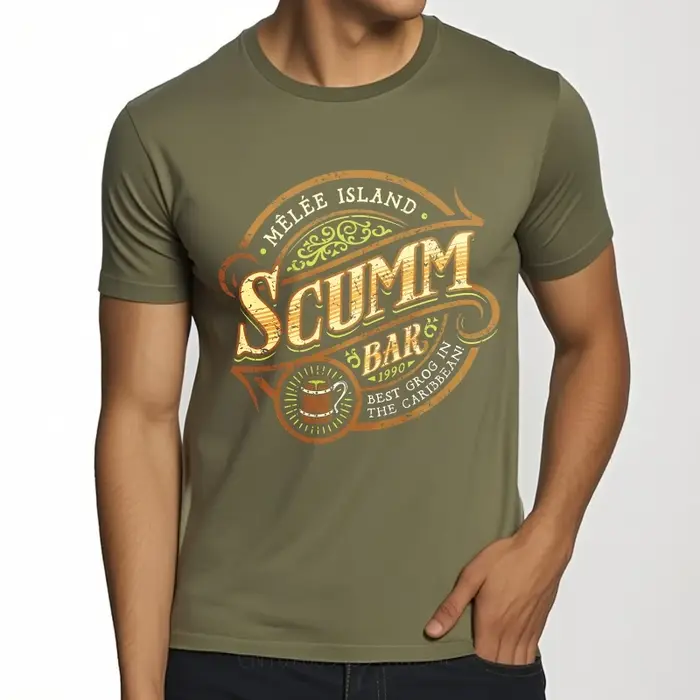 T-shirt classique d'été unisexe M � � l l � � e Island Scumm Bar Best Grog In The Caribbean