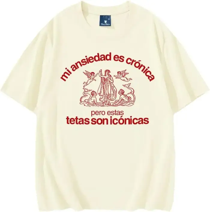 2025 nouveau modèle Mi Ansiedad ES Cronica Pero Estas Tetas Son Iconicas T-Shirt Iconicas T-Shirt