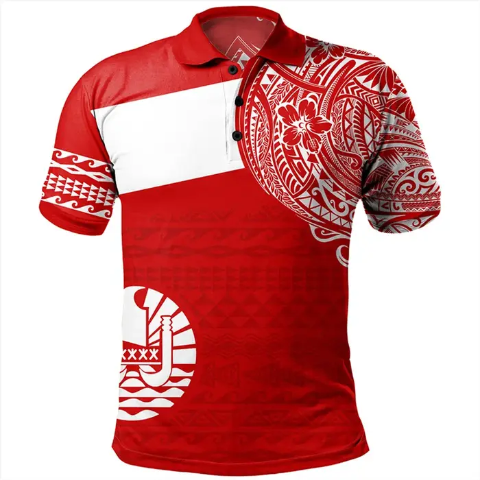 Polo à imprimé 3D de Tahiti pour homme