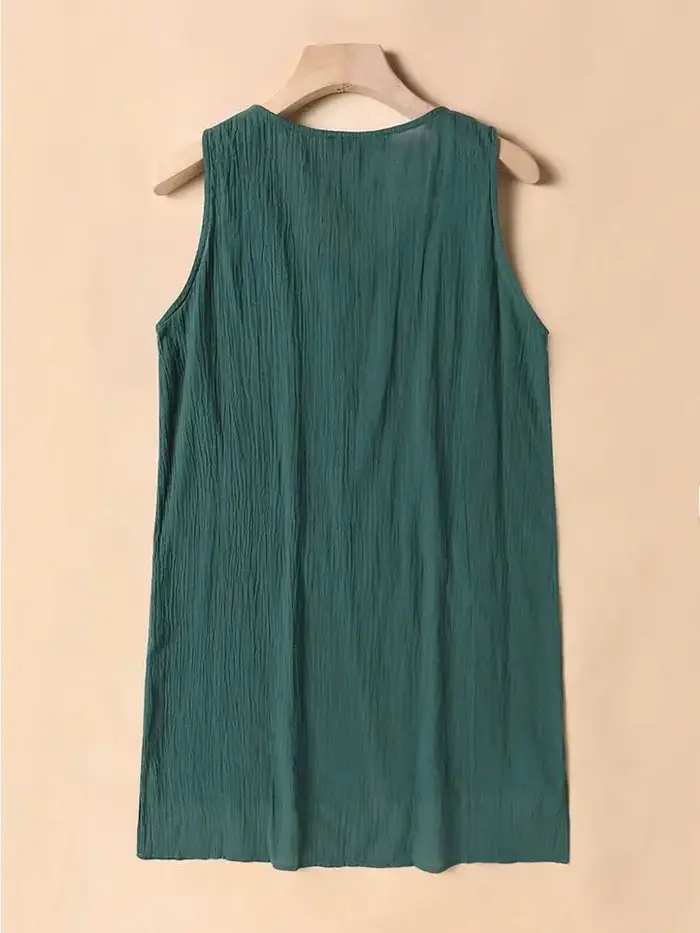 Vintage solide débardeurs hauts ample plage Blusas coton Camis tunique ZANZEA femmes sans manches Blouse été Chemise