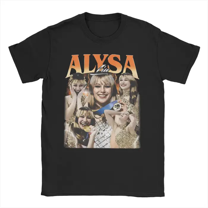 Alysa Liu T-shirts pour hommes et femmes, 100% coton, T-shirt vintage à col rond, hauts à manches co