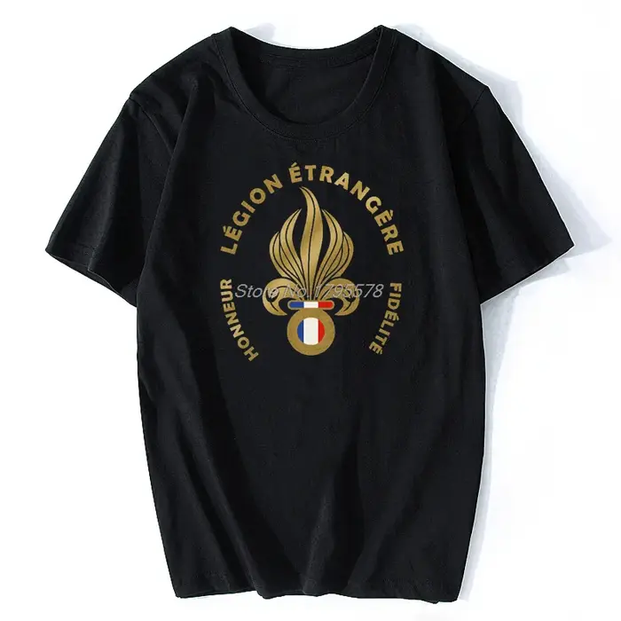 T-Shirt en Coton avec Logo du Régiment des Étrangères Françaises pour Homme