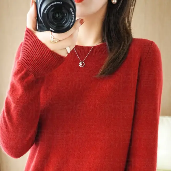 Pull en cachemire à col rond pour femme