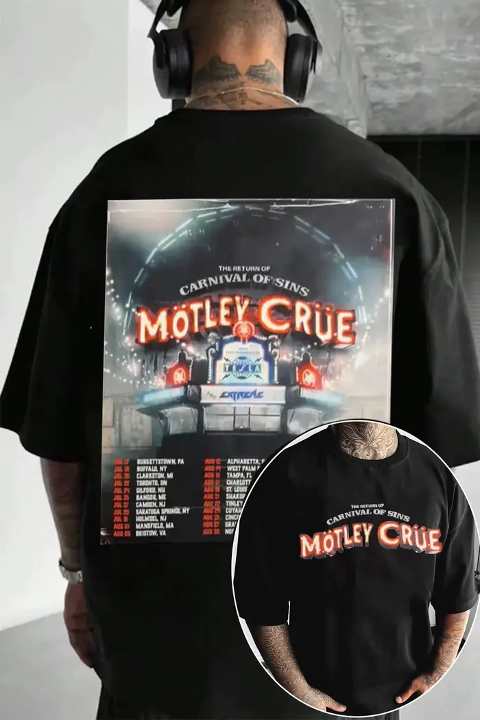 Nouveau T-shirt graphique Motley Crue 2026 pour hommes et femmes