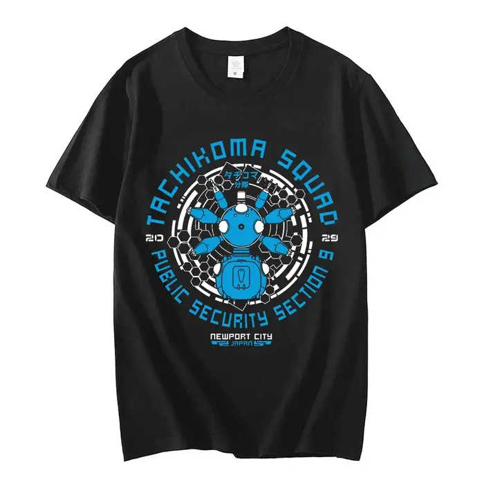 T-shirt rétro mesurost In The Shell pour hommes, T-shirt en coton, T-shirt à manches courtes, Japon