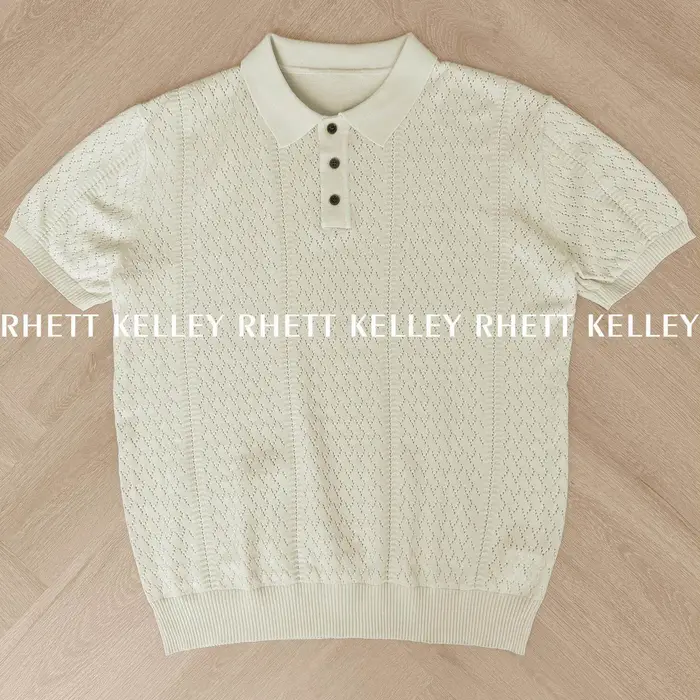 T-shirt Polo en maille à manches courtes pour homme, ajouré et respirant, en soie glacée, Été 2026, 