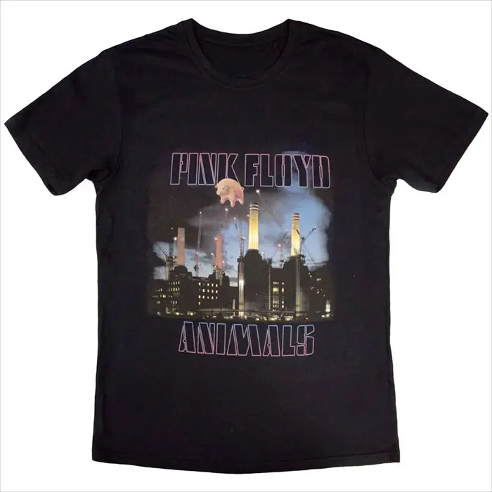 T-shirt vintage rock années 90 Summer 90s, Pink Floyd, Animals Tour 1977, bleu marine, 100% coton, t