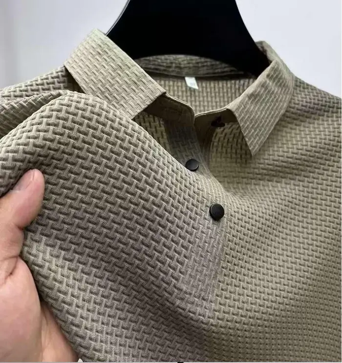2025 nouvelle chemise POLO Cool pour hommes tenue décontracté revers boutonné couleur unie