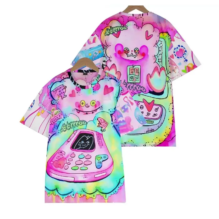 T-shirt Harajuku Kawaii Anime Print pour femmes