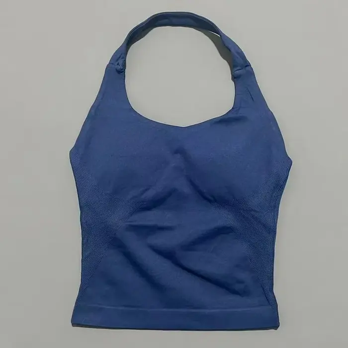 Débardeur de sport sans couture pour femme avec coussinets amovibles