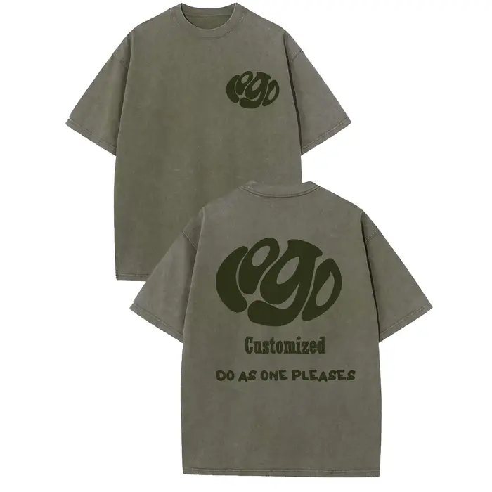Personnalisez votre LOGO Hip Hop Streetwear hommes 100% coton T-shirts surdimensionné haut délavé t-shirt unisexe été rétro marque personnalisée