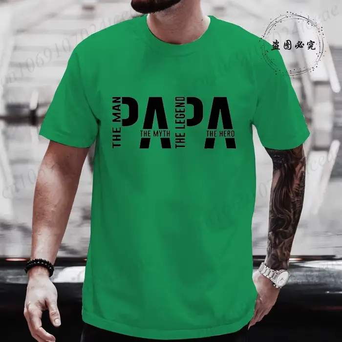 Papa l'homme le mythe la légende T-shirt drôle pour hommes vêtements papa T-shirt à manches courtes 