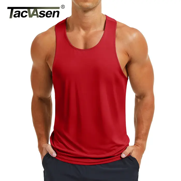 TACVASEN Débardeurs Homme Séchage Rapide UPF 80+ pour Fitness, Entraînement, Musculation, Course à Pied et Sport d'Été