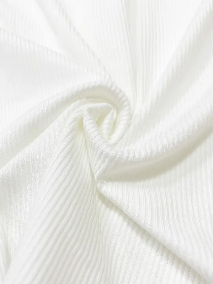 T-shirt côtelé uni à demi-bouton sur le devant pour femmes