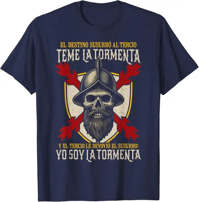 T-shirt décontracté à manches courtes 100 % coton Teme La Tormenta Tercio Español Don Blas De Lezo Infantería
