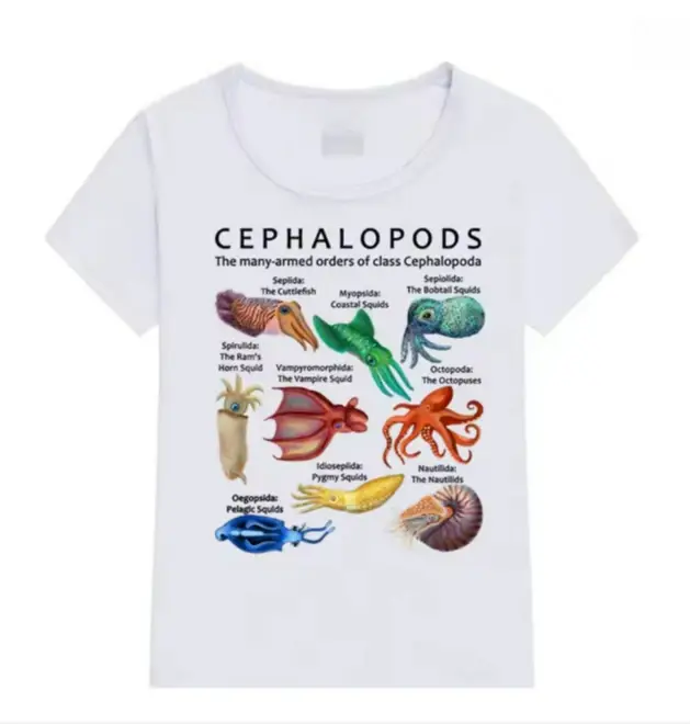 Visages de requin de toutes sortes T-shirt le céphalopode poulpe calmar