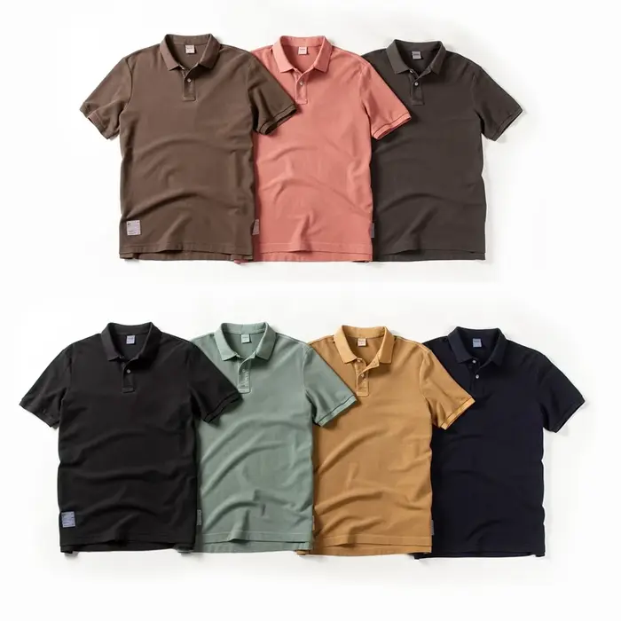 Polo 2026 Nouvelle Collection Été – T-shirt à Revers Élastique Couleur Unie Tendance Manches Courtes Décontracté Chic pour Homme M-3XL BP13200