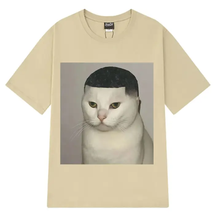 T-shirt humoristique avec motif de chat coupé à la tondeuse